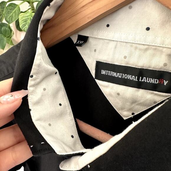 International Laundry Men’s Black Button Up 2XL Cotton Dressy Office Night Out - Picture 4 of 8